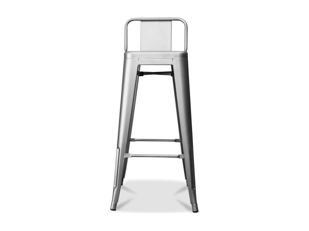 Laviecasa 76cm Industrial High Stool with Polished Steel Backrest --Green NFVC26336
