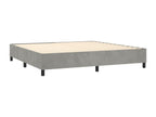 Upholstered bed base and mattress, light grey, 200x200cm, velvet, CIYU29421