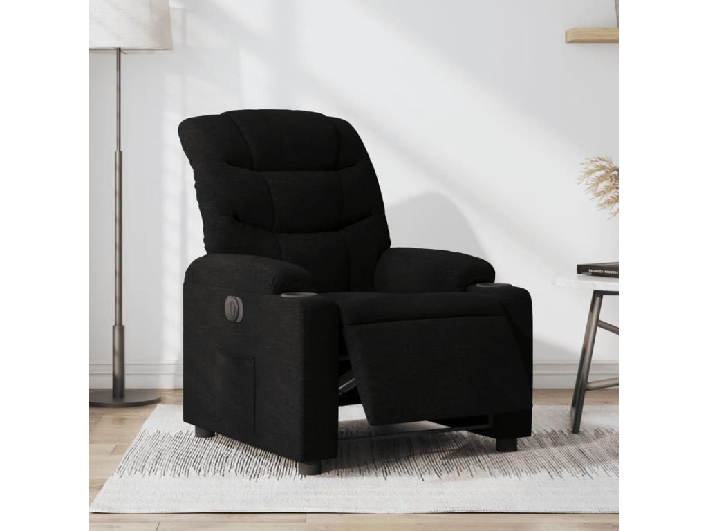 Electric Recliner Chair, Black Fabric KXOL55737