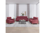 3-piece sofa set with cushions, burgundy red fabric