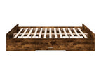 Bed frame with drawers, without mattress, smoked oak, 200x200 cm YHRJ09701