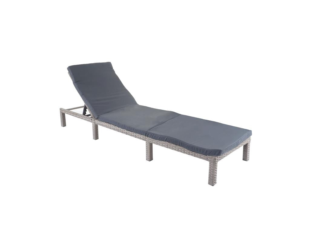 Laviecasa-A51 polyrattan garden chaise longue - Basic grey with dark grey mattress QIQV24190