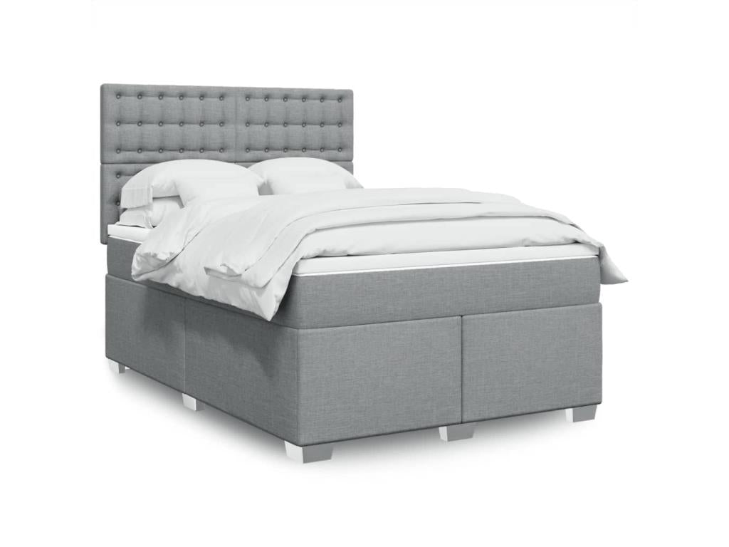 Meubiana bed base with light grey mattress 140x200cm Fabric