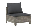 Garden center sofa with cushion, grey woven resin