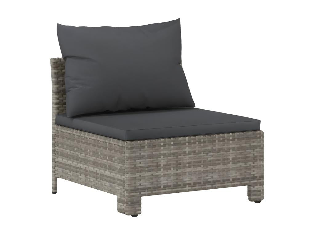 Garden center sofa with cushion, grey woven resin