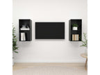 Wall-mounted TV units, 2 pcs, glossy black, engineered wood, IFOV93045