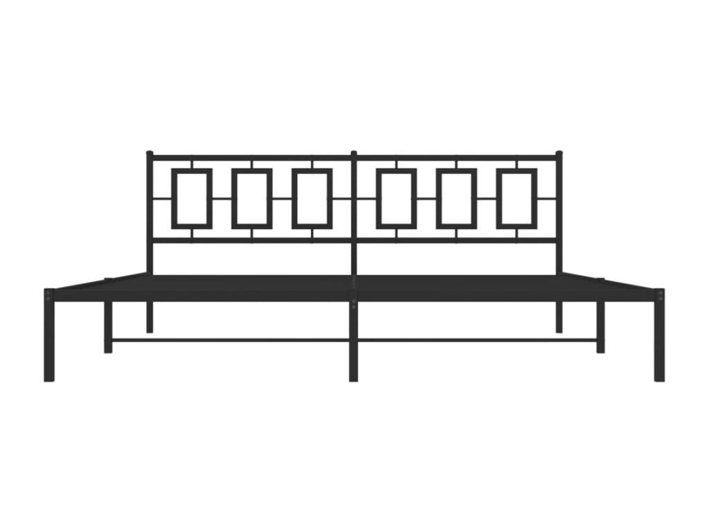 Metal bed frame with black headboard 193x203