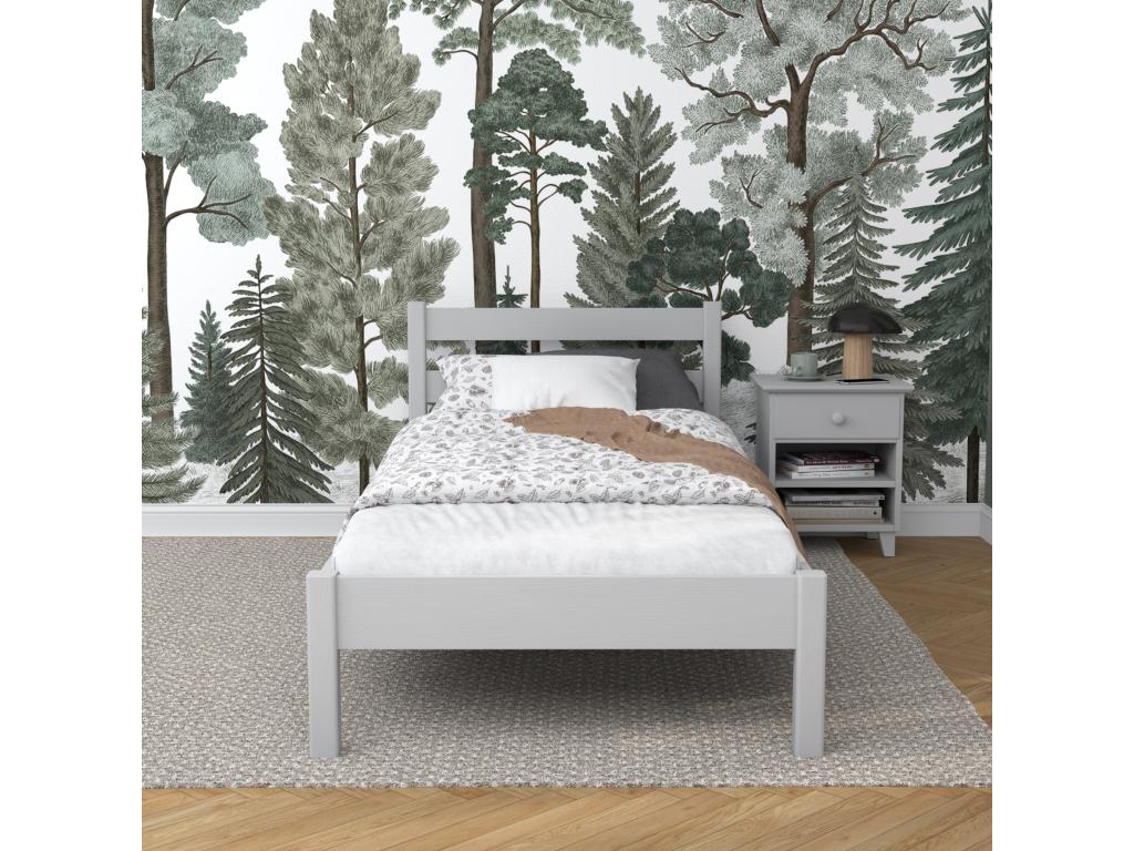 Single wooden bed N01 Grey 90x200