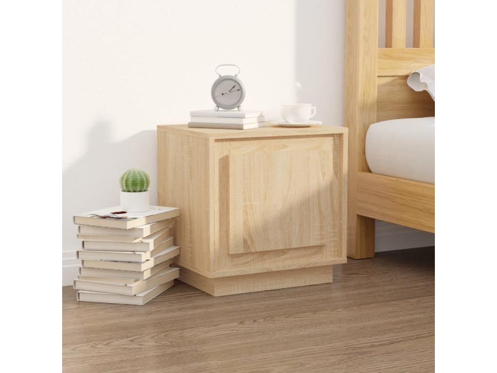 Meubiana 2-piece oak bedside tables, 44x35x45 cm, engineered wood
