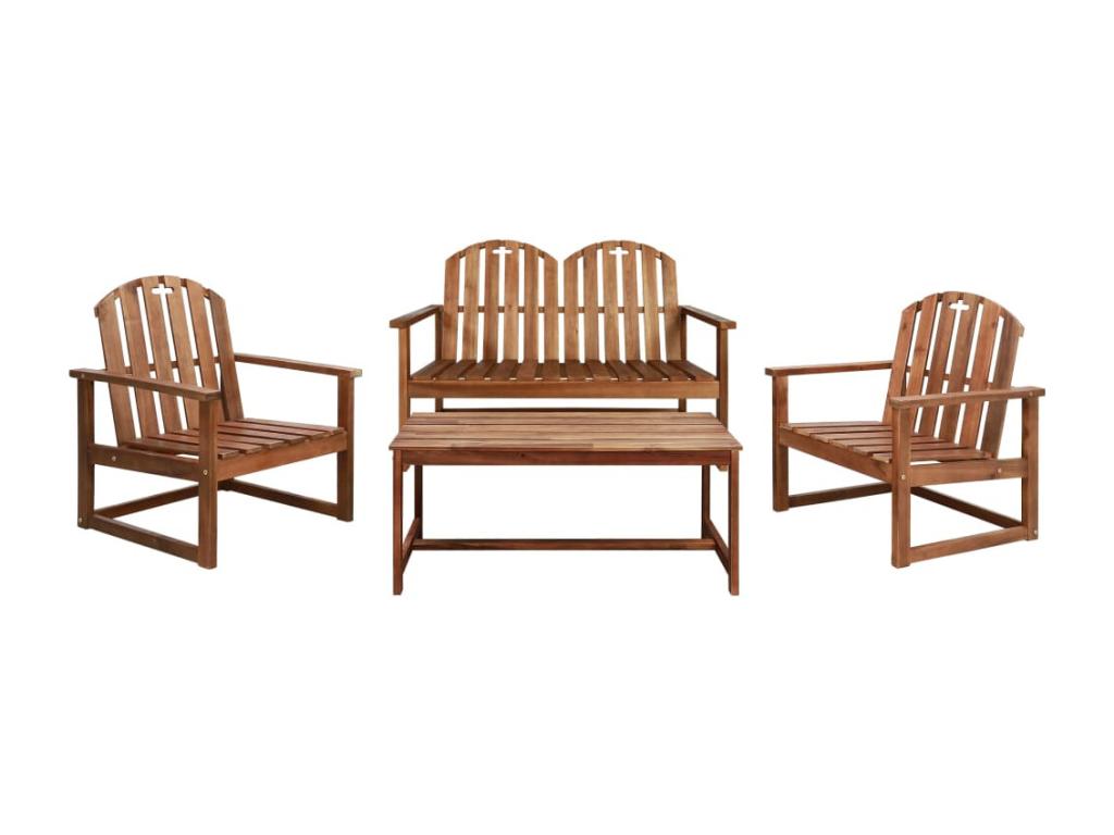 Laviecasa 4-piece solid wood garden furniture set UOGA72553