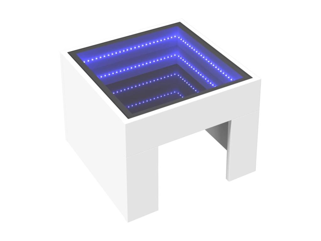 Bedside table with white infinity LED, 40x40x30 cm