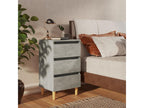 Bedside tables with wooden legs, 2 pcs, concrete grey, 40x35x69 cm, TVDG66832