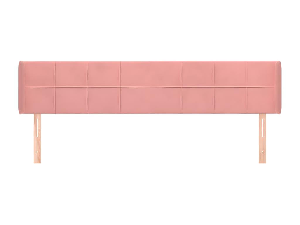Headboard with wings, Pink, 203x16x78/88 cm, Velvet, BXDA57314