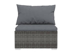 3-seater sofa with cushions, grey woven resin