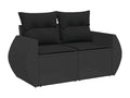 10-piece garden furniture set with cushions, black resin wicker QQGO89983
