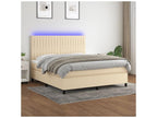 Meubiana bed base and mattress with LED lighting, Cream 180x200 Fabric