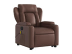 Brown faux leather electric reclining massage chair LHWH46415