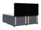 Meubiana bed base and mattress, Dark Grey 200x200cm Velvet