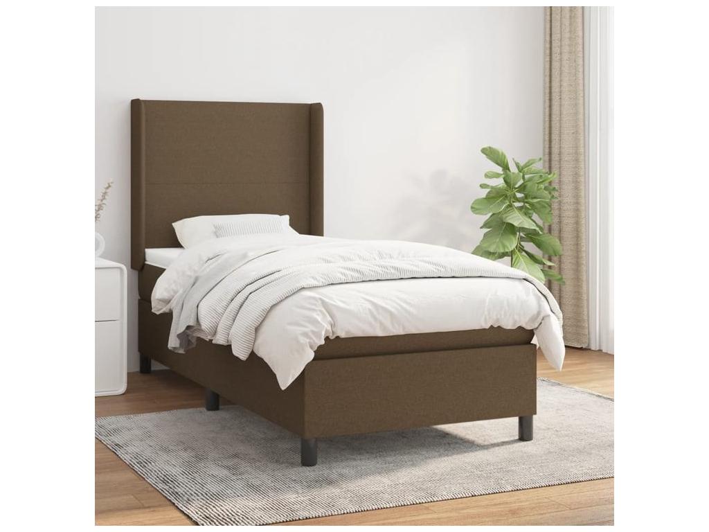 Laviecasa bed base with mattress, dark brown, 80x200 cm, QYYT17327