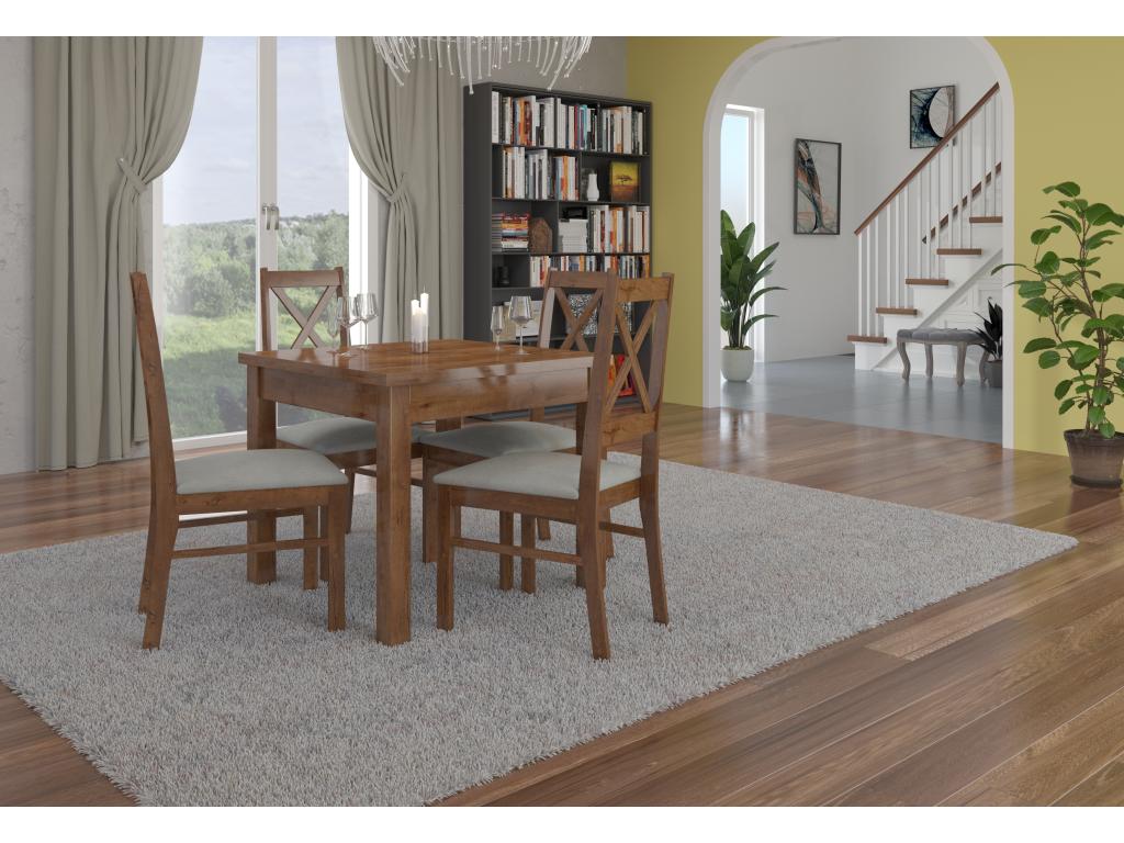 Brown wood chair with choice of fabric, Opka-Tissu 27132 HTRY08738