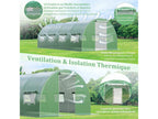 600x300x200 CM Tunnel Greenhouse, Sturdy Galvanized Steel Frame, Windproof Tunnel Greenhouse with Hoop, 8 Roll-Up Windows, 2 Zipped Doors