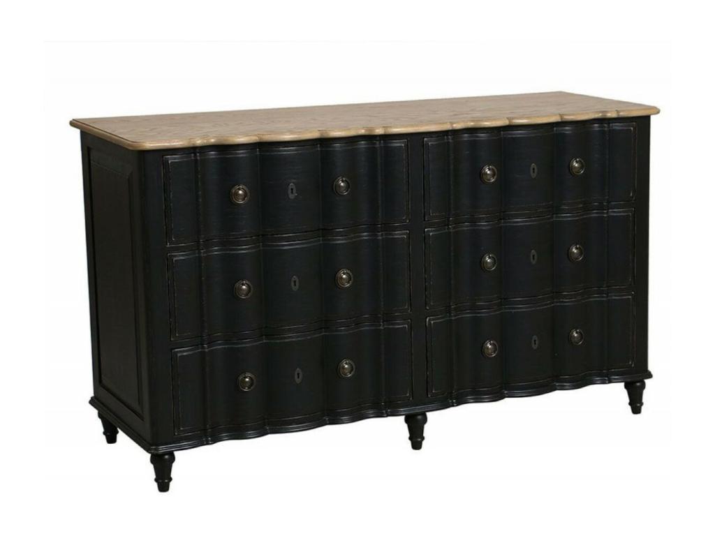 Black Wood Double Crossbow Chest of Drawers - Laviecasa Manor ULTD53646