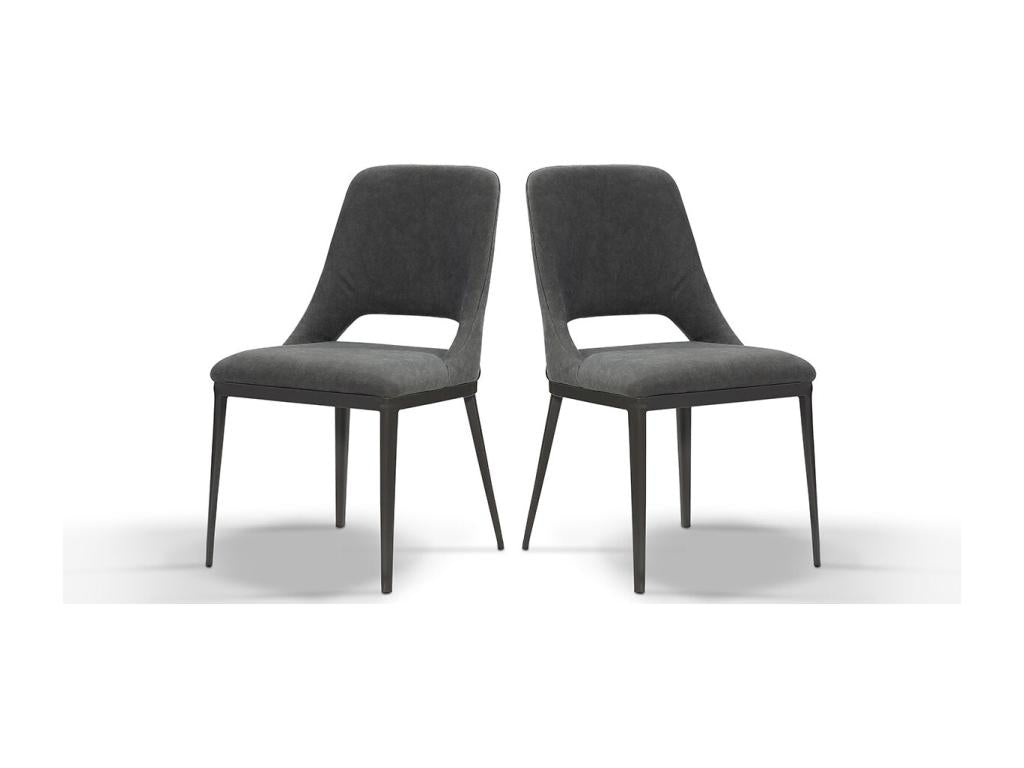 Laviecasa Velvet Designer Chair - Grey - Set of 2 EIRJ59040
