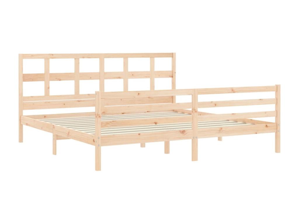Bed frame with headboard 200x200 cm solid wood