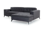 Laviecasa 295cm PULT03837 Right-hand corner tufted convertible sofa in brown velvet with black metal legs