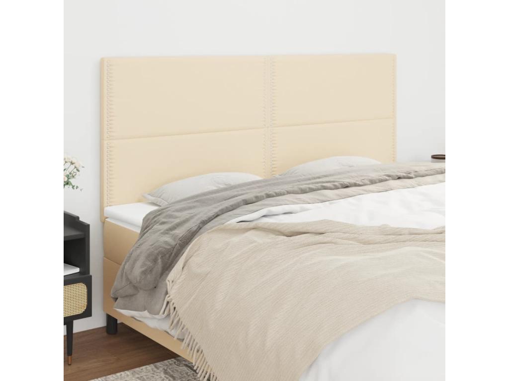 4-piece headboard set, cream color, 90x5x78/88 cm, fabric, TJDU46536