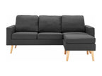 3-seater sofa with footstool, dark grey fabric DMMH84447