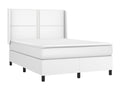 Upholstered bed base with mattress, white, 140x200cm, faux leather, TQGE58872