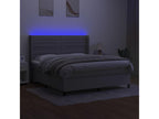 Meubiana bed base with LED light grey mattress, 180x200 cm, fabric