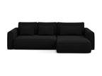 Laviecasa BAPJ86256 3-seater right-hand corner sofa bed in velvet - black