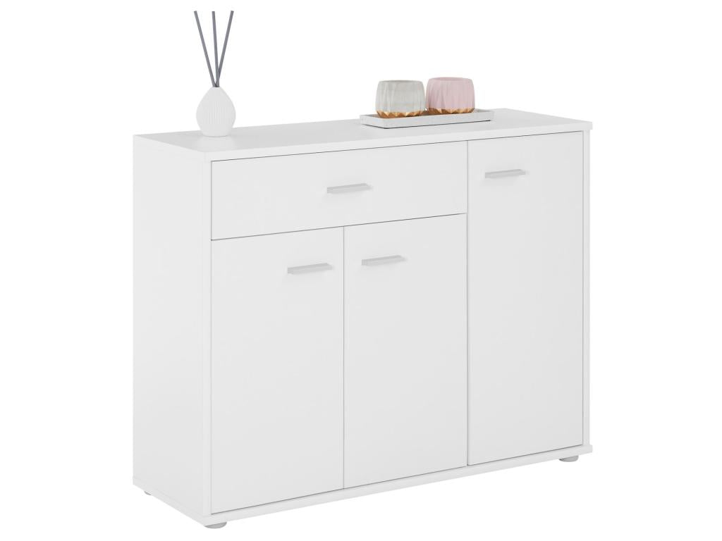 Laviecasa dining room sideboard, 88 cm wide, white, with 1 drawer and 3 doors, low sideboard, storage unit ZGAT18419
