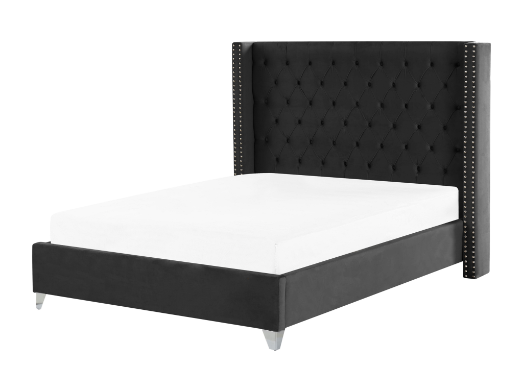 Laviecasa Velvet Bed with Slatted Base 160x200 cm Black NMYB21825