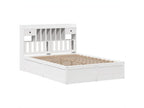 Bed frame without mattress, white, 150x200 cm, solid pine wood, JRGI84482