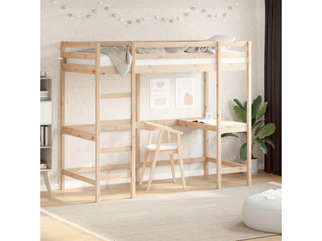 Bunk bed without mattress 90x190 cm solid pine wood AFIL73795