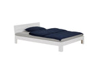 Meubiana double bed for adults with headboard, sleeping area 140x200 cm, 2-seater / 2-person bed in solid white-stained pine