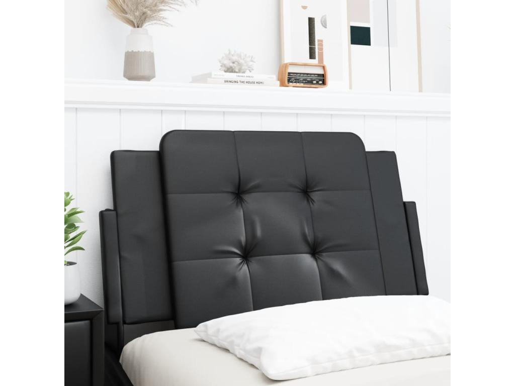 Black faux leather headboard cushion 80cm IHUF58321