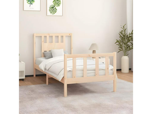 Solid pine wood bed frame and headboard 100x200