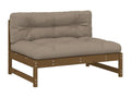 2-piece garden furniture set with cushions, honey brown, solid wood