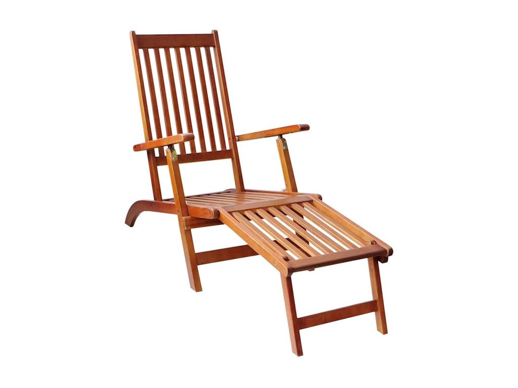 Laviecasa solid outdoor chaise lounge with footrest and cushion FNLV77992