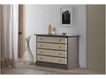Large chest of drawers with 4 drawers and metal handles by Meubiana - brushed Meubiana