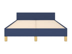 Bed frame with headboard, blue, 120x200 cm, fabric