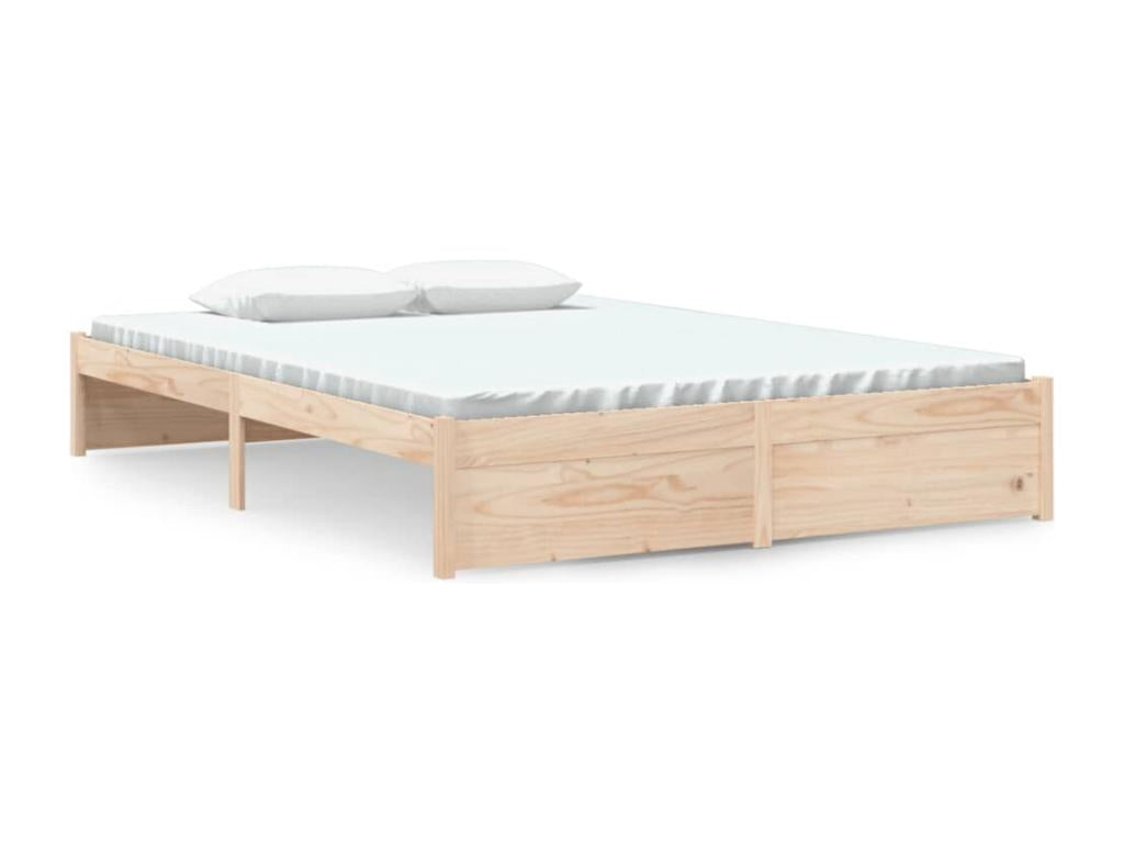 Solid wood bed frame 140x190 cm