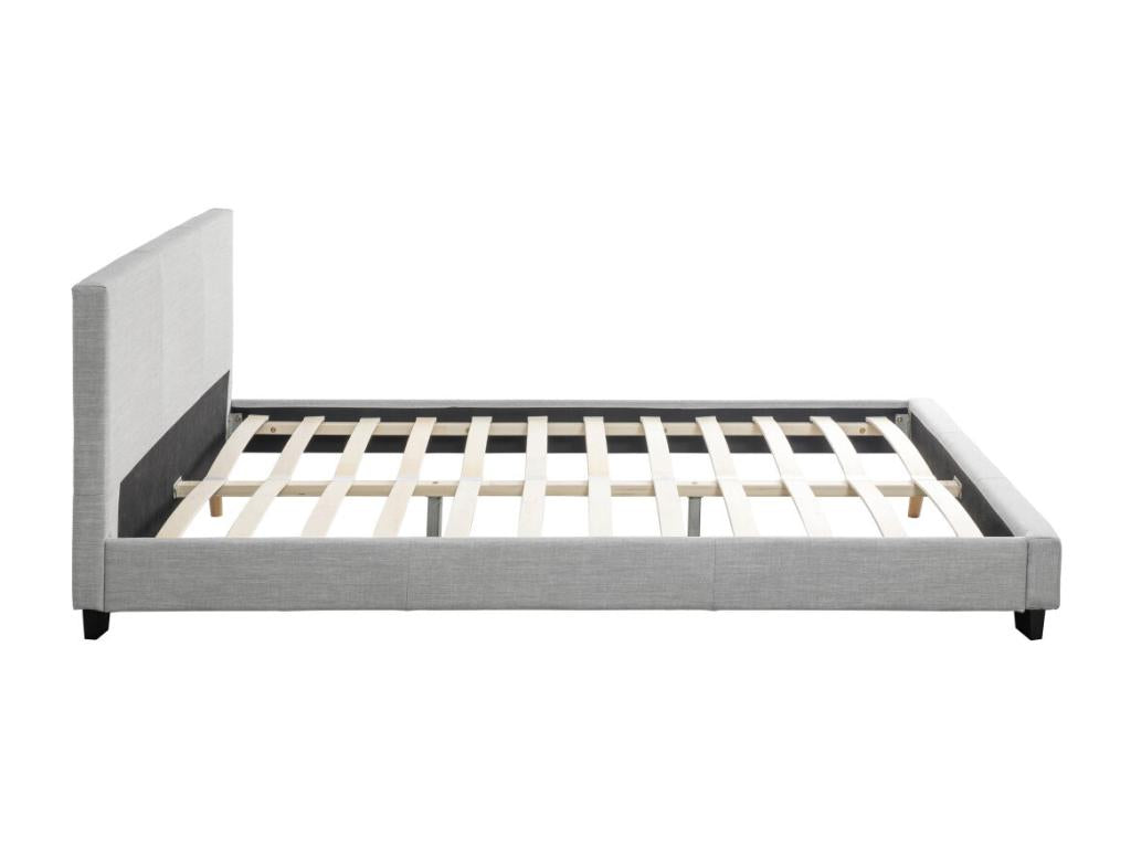 Laviecasa bed frame with headboard and slatted base in fabric - Light Grey Width - 140 cm TPES76779
