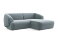 Modular 2.5-seater right-facing corner sofa in velvet - light blue - Laviecasa TXFB17603