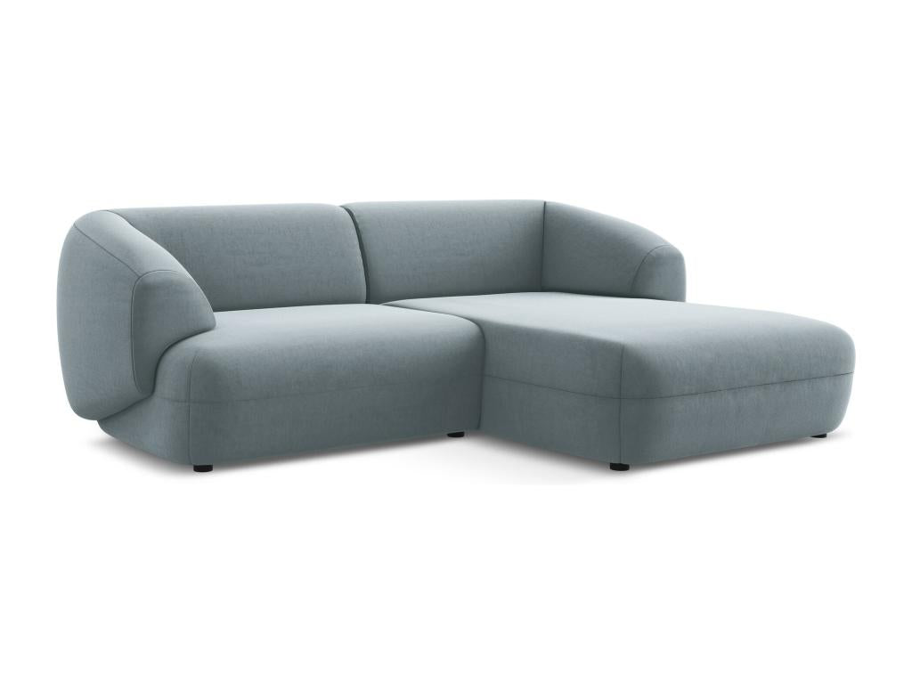 Modular 2.5-seater right-facing corner sofa in velvet - light blue - Laviecasa TXFB17603