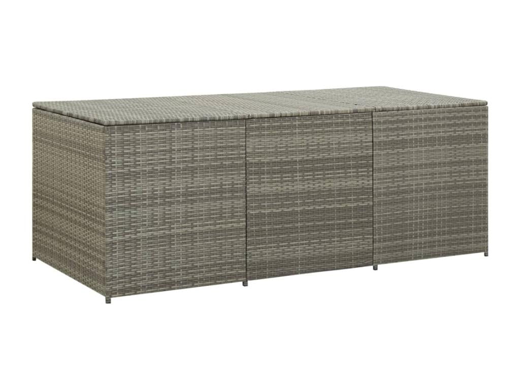 Wicker resin garden storage box 180x90x70 cm grey CZII95300
